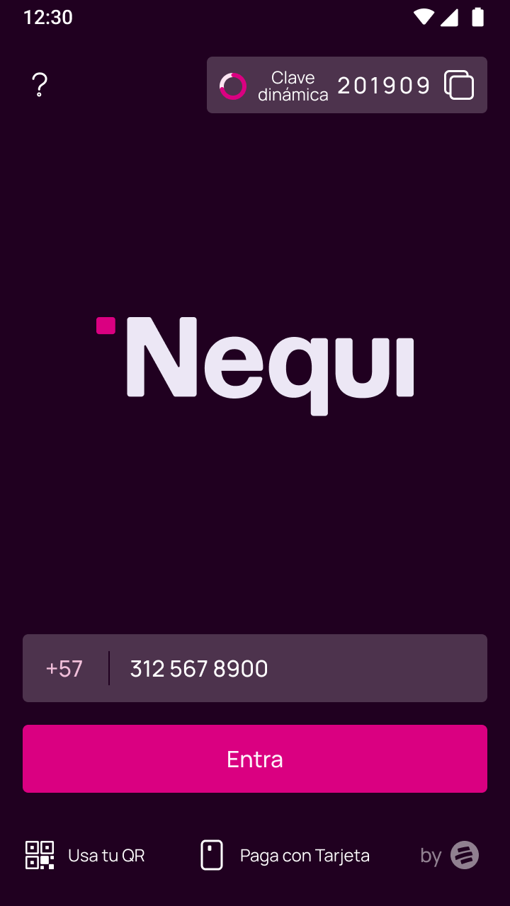 Pantalla principal de la app