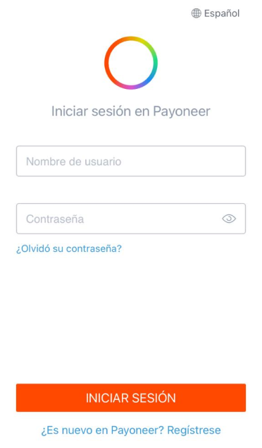 Pantalla que redirige Payoneer