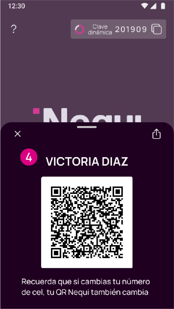 Ejemplo de un código QR personal