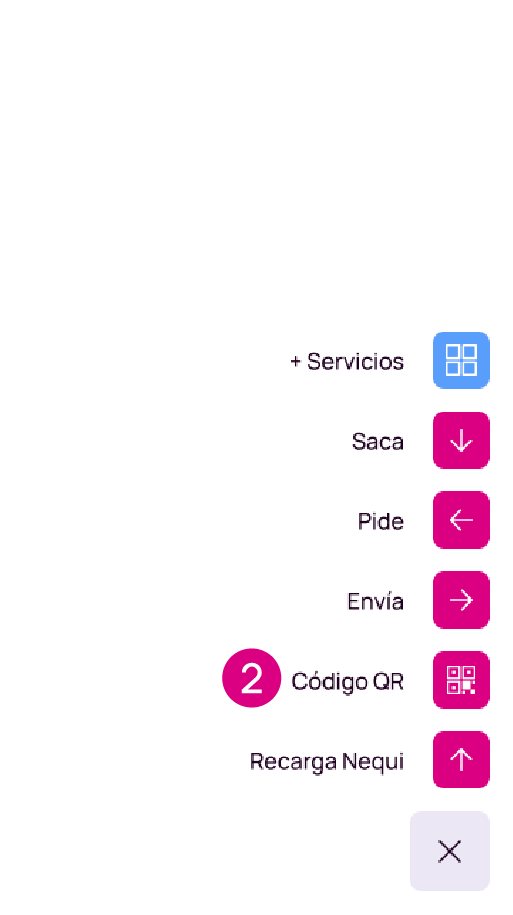 Pantalla código QR en la app Nequi
