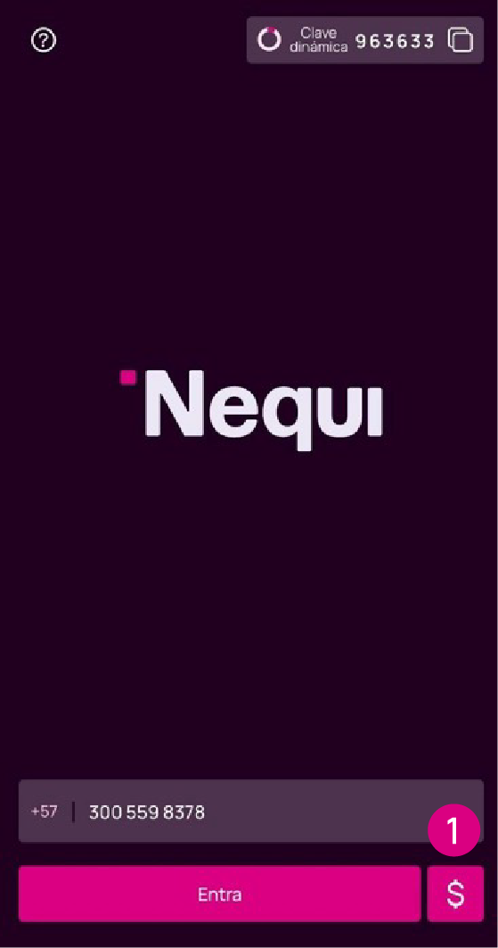 Pantalla principal de la app Nequi