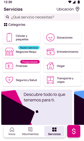 Pantalla Nequi Finanzas