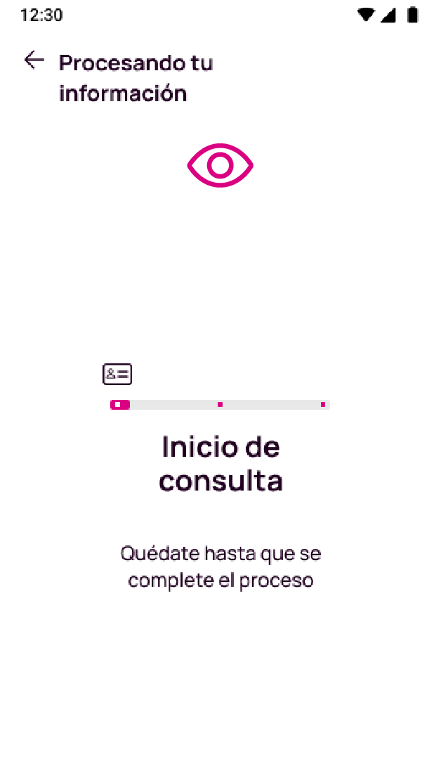 Pantalla Procesando la información en la app Nequi