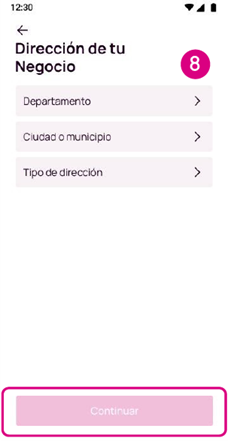 Dirección de tu Negocio en la app Nequi