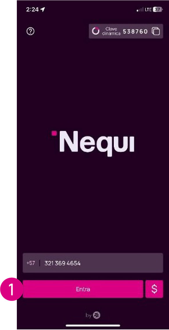 Pantalla principal app Nequi