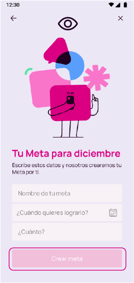 Pantalla tu meta para diciembre en Nequi