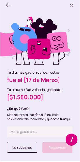 Pantalla del dia que más gastaste tu plata de la app Nequi