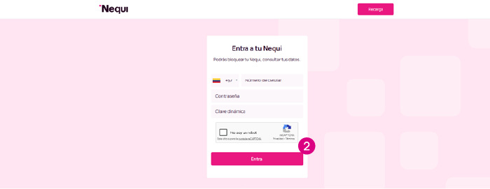 Inicio de sesión en la web de Nequi
