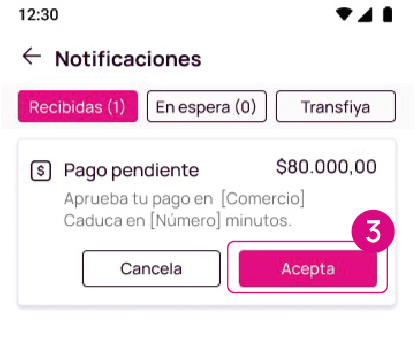 Opción notificaciones en la app Nequi
