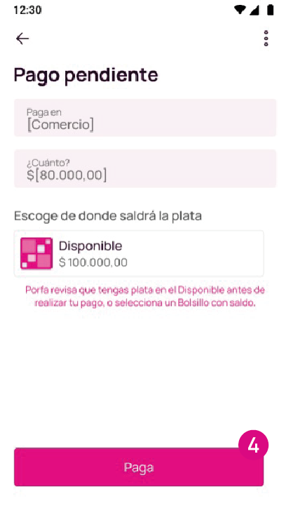 Opción para pagar con el botón Nequi