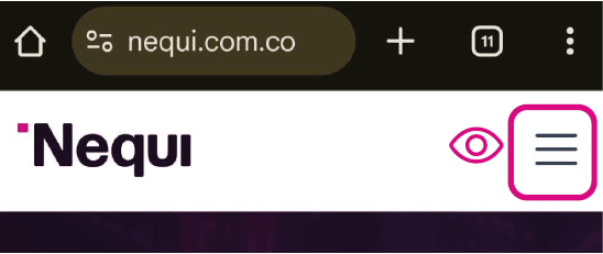 página web de Nequi desde el celular