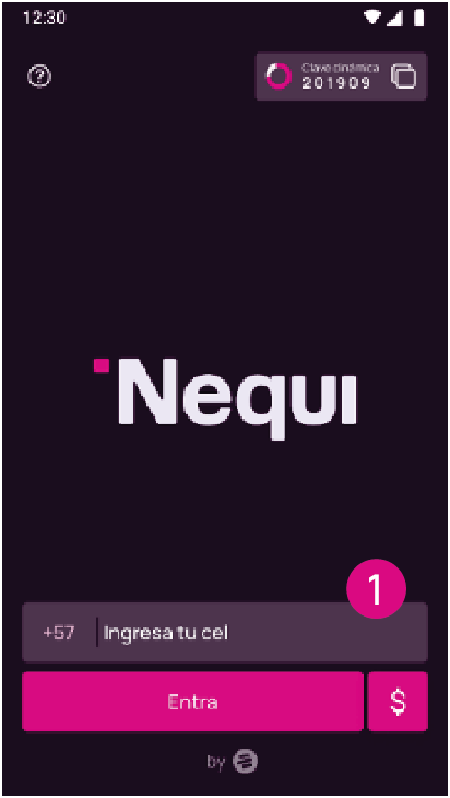 Pantalla principal de la app Nequi