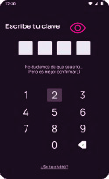 Opción para ingresar clave en la app Nequi