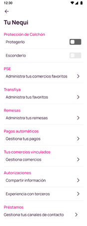 Opción Tu Nequi en la app