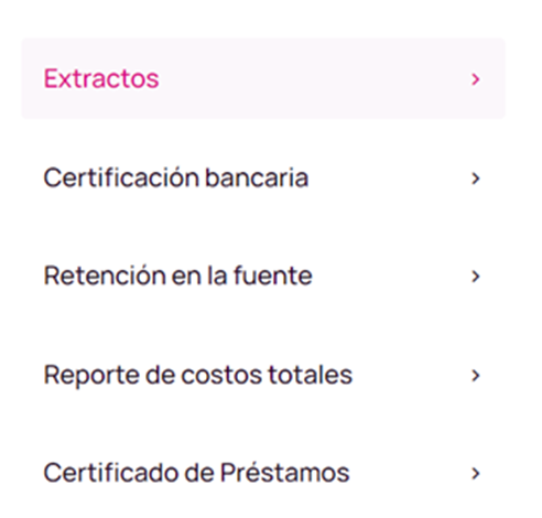 Opción para elegir el certificado de Nequi