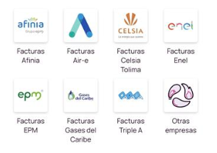 Servicios públicos en la app Nequi