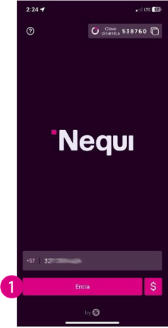 Inicio de la app Nequi