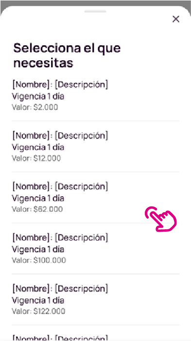 Pantalla de la Vigencia de operadores en la app Nequi