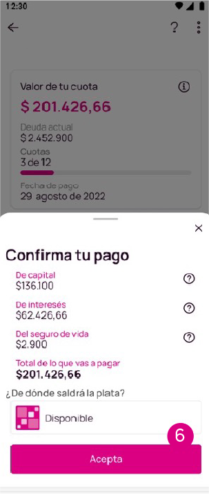 Pantalla de confirma tu pago en Nequi