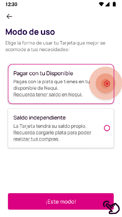 Modo de uso de la Tarjeta Nequi para pagar con el disponible