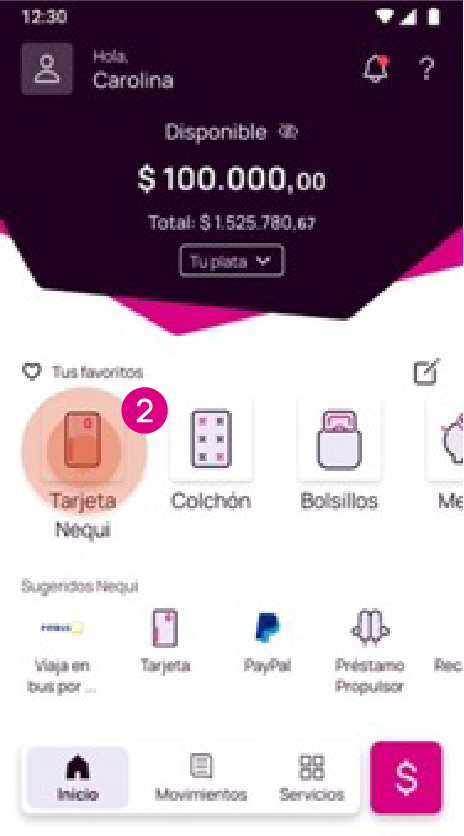 Tarjeta Nequi en Tus Favoritos