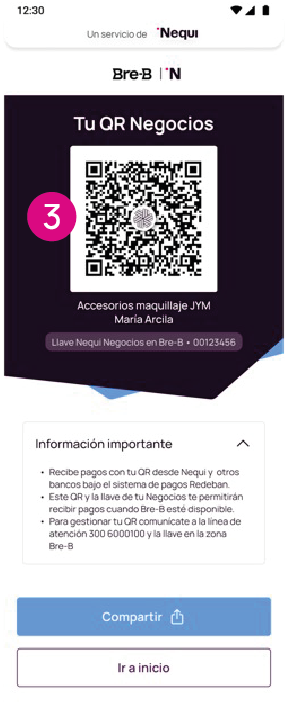 Pantalla Tu Qr Negocios en la app