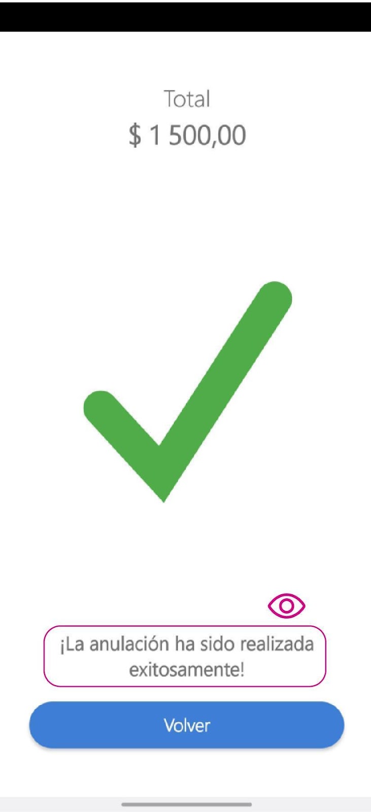 Pantalla la anulación ha sido exitosa en la app Nequi Negocios