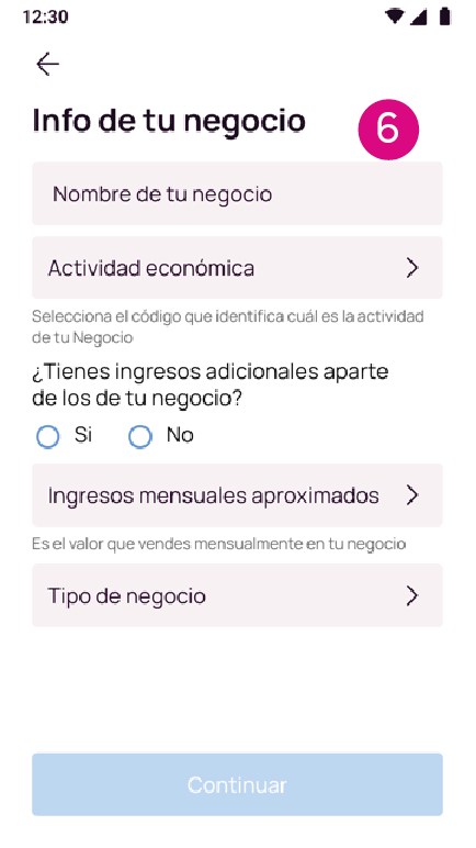 Pantalla de info de tu negocio app Nequi Negocio