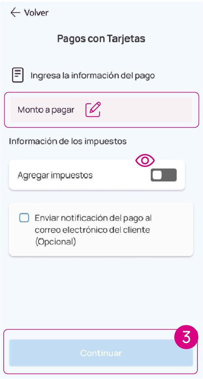 Pantalla pagos con tarjeta en la app Nequi Negocio