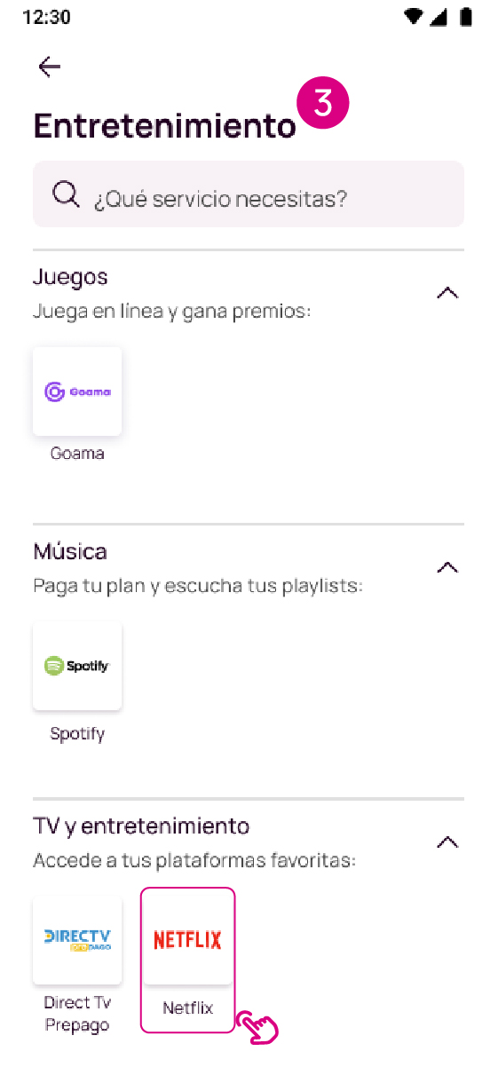 Pantalla de entretenimiento en la app Nequi