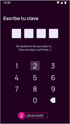 Pantalla Se te olvido en Nequi