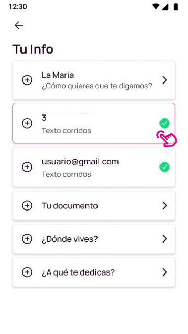 Tu info en la app Nequi