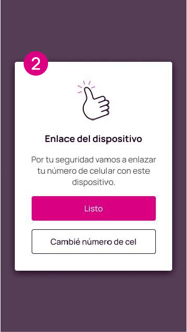 Enlace del dispositivo en la app Nequi