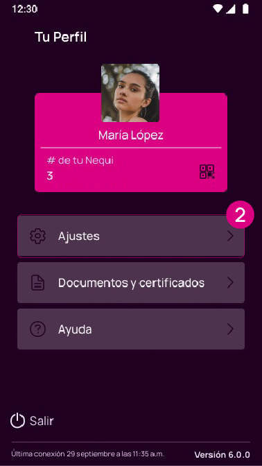 Tu perfil en la app Nequi