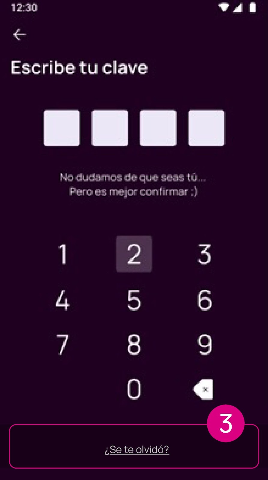 Pantalla de se te olvido la clave en Nequi