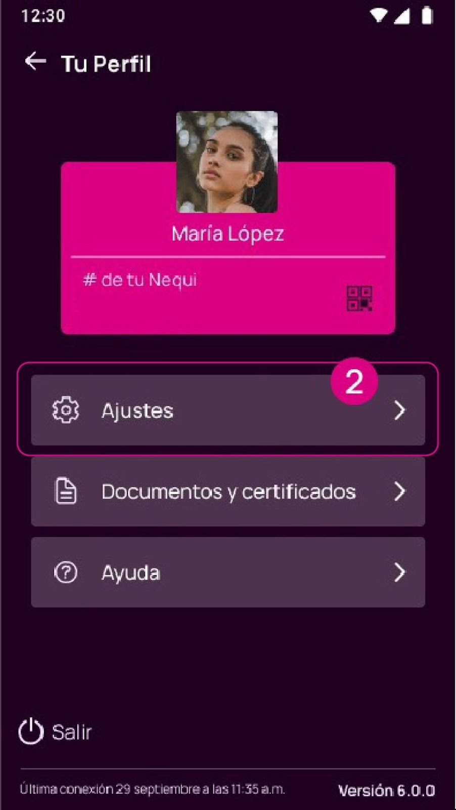 Ajuste en la app Nequi