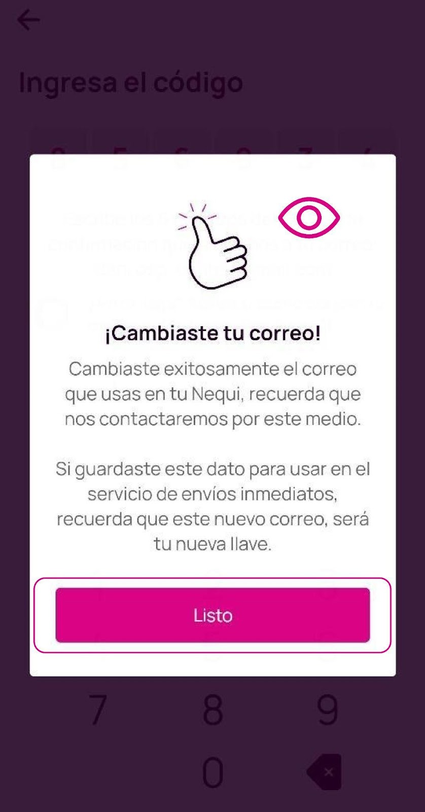 Cambiaste tu correo en la app Nequi