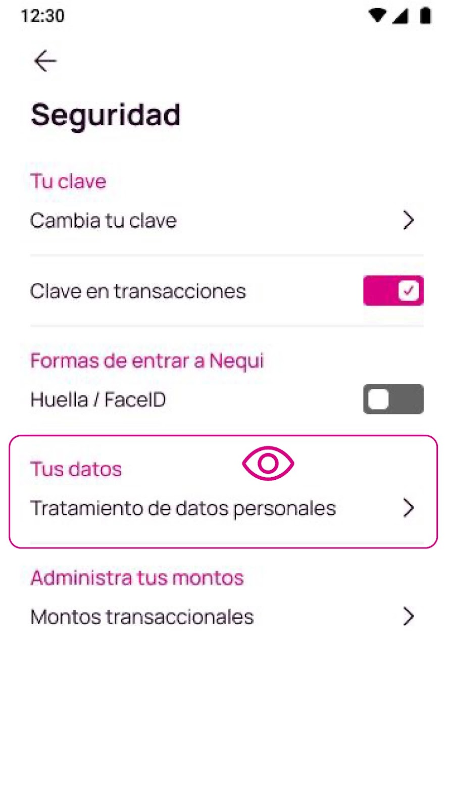 Tratamiento de datos personales en la app Nequi