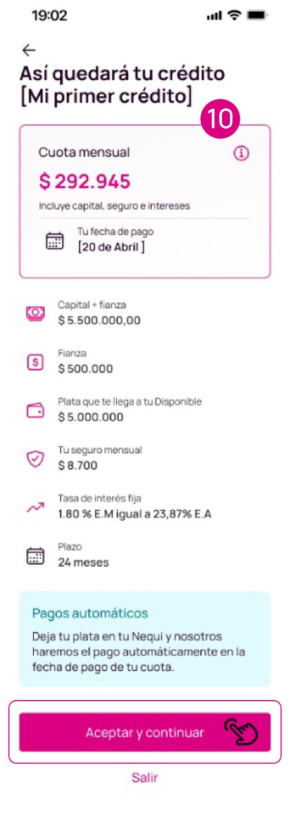 Acepta tu crédito en la app Nequi