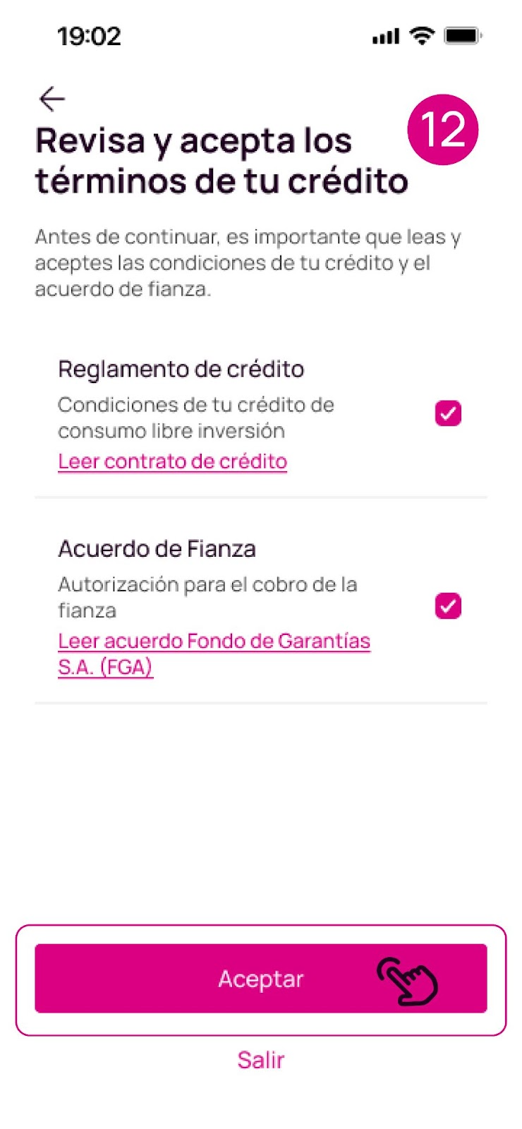 Revisa y acepta los términos y condiciones del crédito en la app Nequi