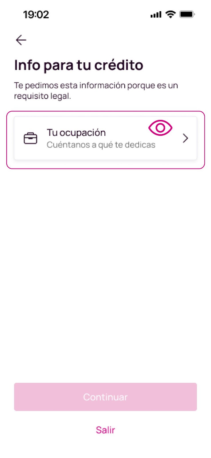 Tu ocupación en la app Nequi