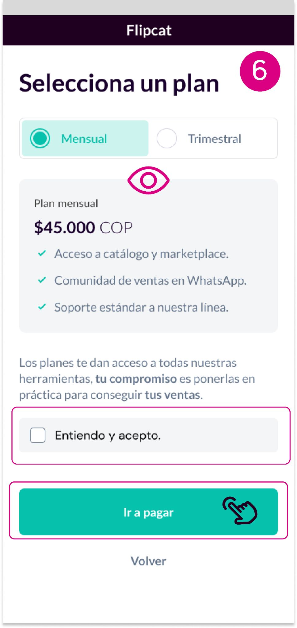 Pantalla del plan de pago en Nequi