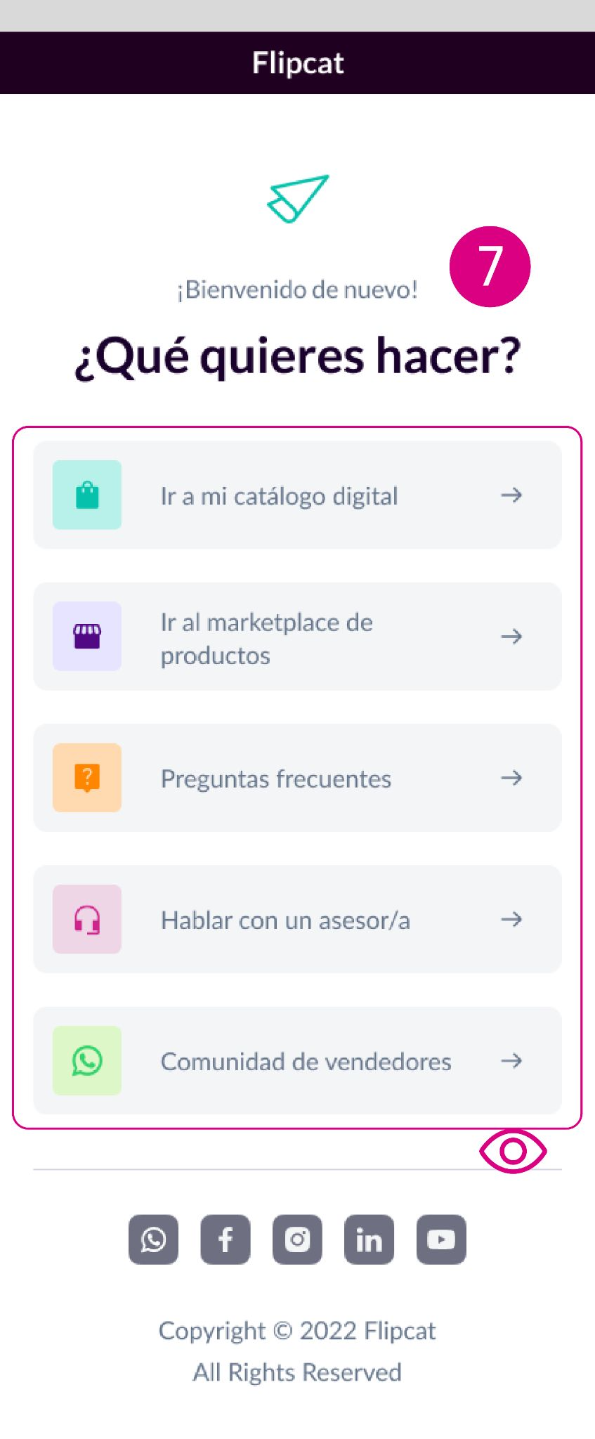 Pantalla de qué quieres hacer en flipcat desde la app Nequi