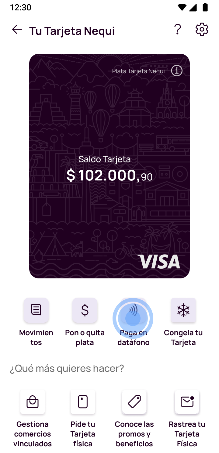 Pantalla de Pago en datafonos en la app Nequi