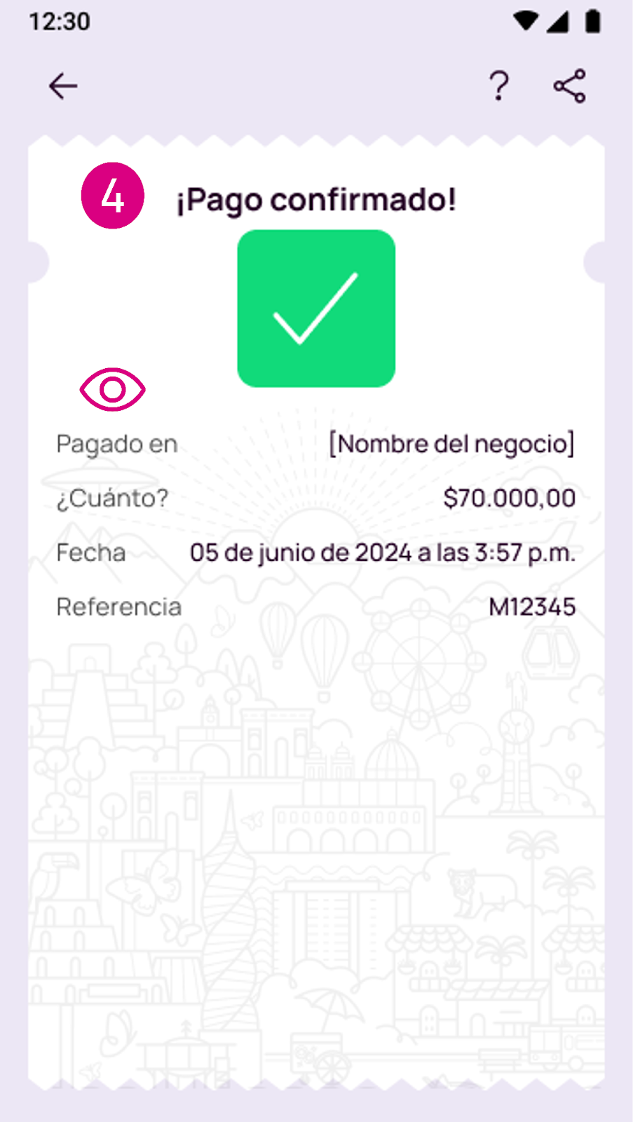 Pantalla de pago confirmado en la app Nequi