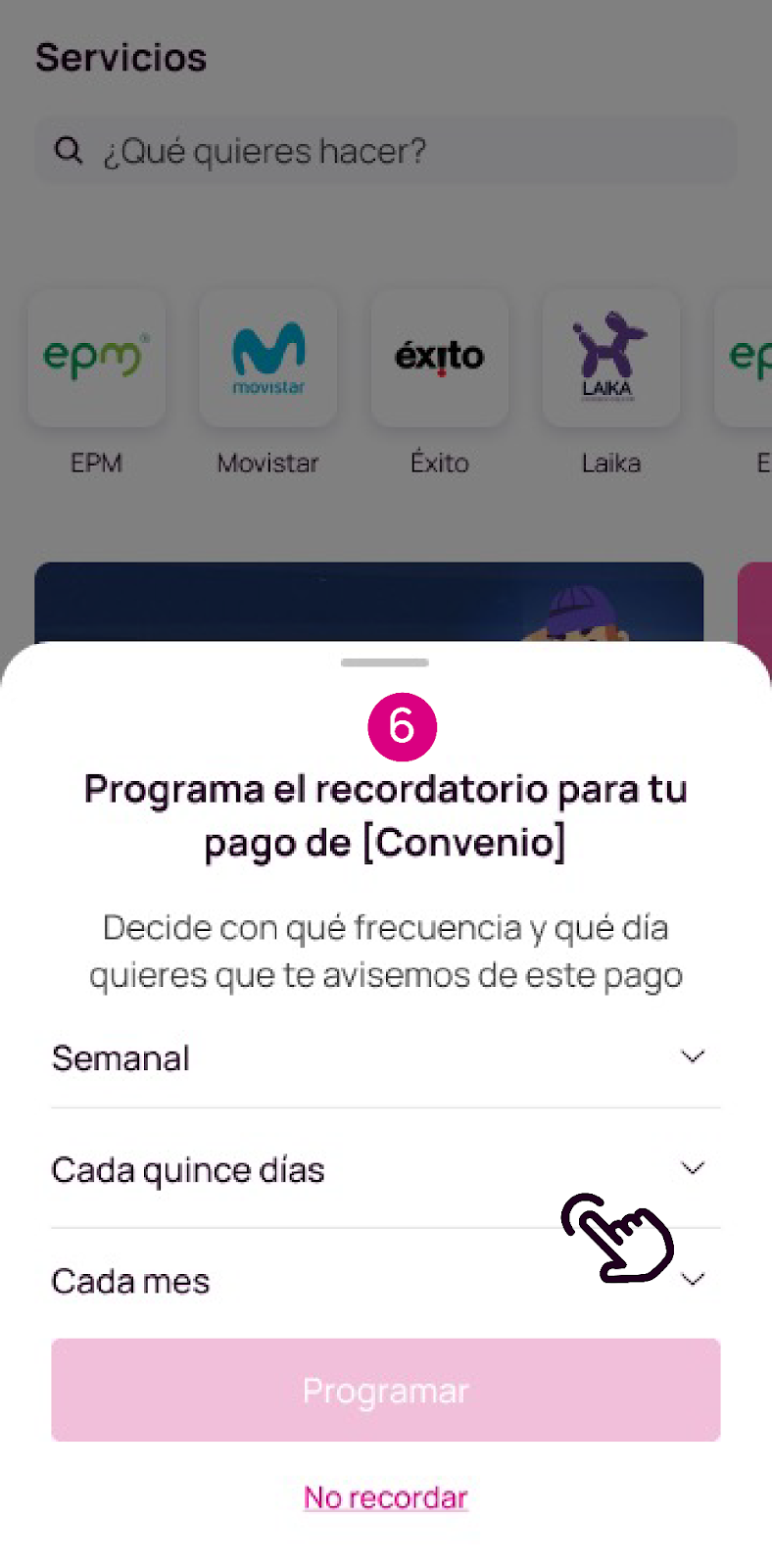 Programa el recordatorio de tu factura