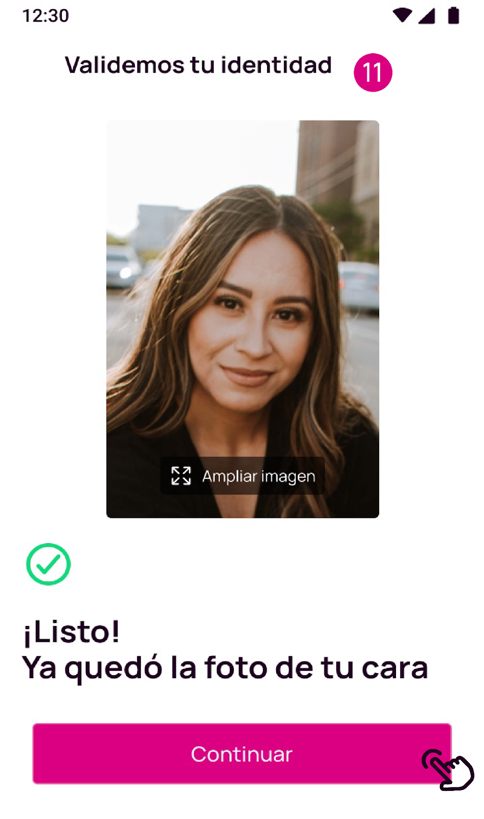 Toma una foto de tu cara para crear Nequi