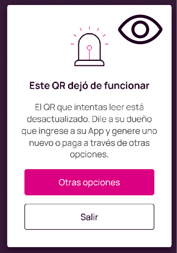 Error en la app Nequi QR desactualizado
