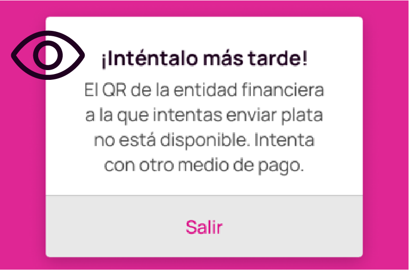 Error en la app Nequi de fallas en la entidad destino