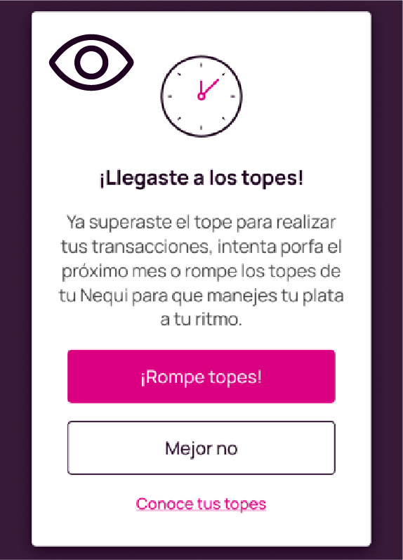 Error en la app al superar topes de Nequi al pagar con QR.